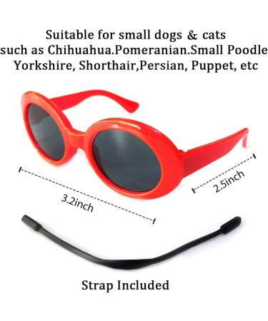 Retro Oval Small Pet Sunglasses Set for Dogs and Cats - Funny Cosplay Costume Photo Props - Buy Online on GoSupps.com