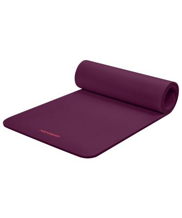Retrospec Retrospec Solana Yoga Mat 1/2" Thick w/ Nylon Strap for Men & Women - Non Slip Excercise Mat for Yoga, Pilates, Stretching, Floor & Fitness Workouts Boysenberry 1/2 Inch
