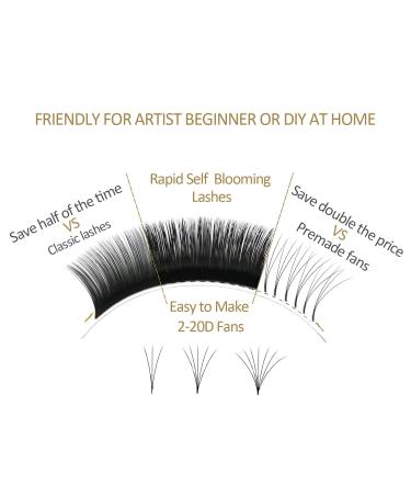 EMEDA Self-Fan Eyelids 0.07mm Easy Fan Lashes for Volume C/D Curl - 8-15mm Mix Extensions | 3D-10D Volume Eyelash Extensions - Buy Online on GoSupps.com