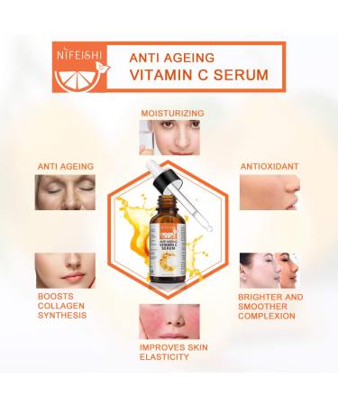 Vitamin C Serum for Face with Hyaluronic Acid & Retinol - Hydrate Dark Spots & Fine Lines - 1 fl oz - Buy Online on GoSupps.com