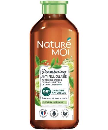 Naturé Moi - Anti-Dandruff Shampoo - Sulfate-Free - Care for Normal Dandruff Hair - Tea, Organic Cucumber Water - 95% Natural Origin - 250 ml - Made in France