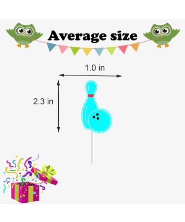 18pcs Neon Bowling Cupcake Toppers for Boys Girls Adults Happy Birthday Bowling Party Decorations Supplies Sport Ball Bowling Cake Decorations - Buy Online on GoSupps.com