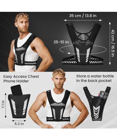 Reflective Running Vest with Phone Holder | Unisex Running Gym & Cycling Gear - Buy Online on GoSupps.com