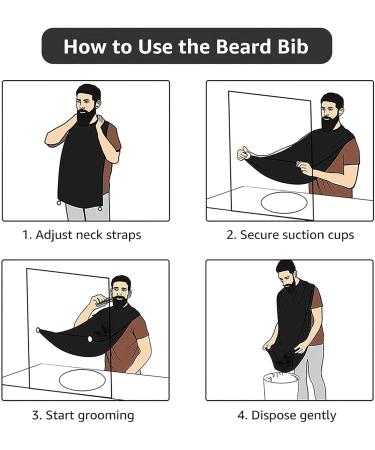 Lisbon Tram Pattern Beard Bib Apron for Men | Beard Hair Catcher & Shaving Cape Cloth | Black Beard Trimming Tool - Buy Online on GoSupps.com