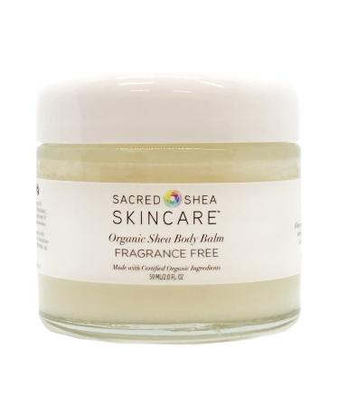 Sacred Shea Skincare Organic Body Balm Fragrance Free, Unscented Beauty Balm, 2 oz. Fragrance Free 2 Ounce