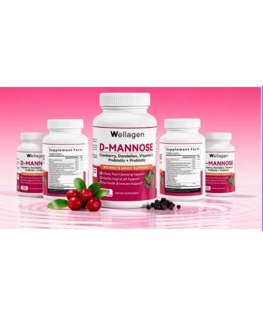 Wellagen Urinary Tract and Bladder Health Support with Vaginal Probiotic Plus Prebiotics for Women - D-Mannose Cranberry Dandelion Vitamin C -120 Veggie Capsules (60 Days Supply) - Buy Online on GoSupps.com
