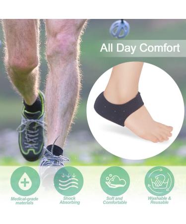 PORON Heel Cups for Heel Pain & Plantar Fasciitis - Made in USA, Heel Sleeves for Spurs, Sports Injuries & Tendinitis - Heel Cushion Pads for Men & Women (Size W 5-6, Black) - Buy Online on GoSupps.com