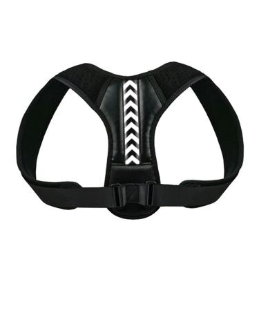 Back Posture Corrector Belt Adjustable Shoulder Neck Spine for Column Posture Correction for Women Men Straightener A - Black White S