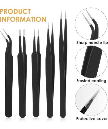 Prasacco 5-Piece Mini Bead Tweezers Set - Premium Stainless Steel Curved Tweezers for Jewelry Making and DIY Crafts - Buy Online on GoSupps.com