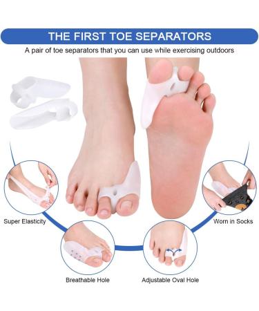 Haofy Toe Spreader Gel Kit - 4 Couples Hallux Valgus & Hammer Toe Corrector for Men & Women | Big Toe Spacers for Bunion Relief - Buy Online on GoSupps.com