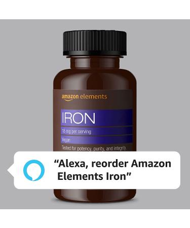 Amazon Elements Iron 18mg Capsules - Vegan, Supports Red Blood Cell Production, 195 Count (6 Month Supply) - Buy Online on GoSupps.com