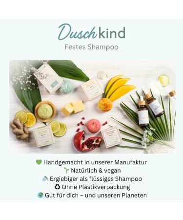  Duschkind 4-in-1 Solid Coconut Shampoo - 56g - Shampoo/Shower Gel/Conditioner/Shaving Cream - Coconut Oil & Natural Coconut Fragrance - Vegan Plastic-Free Handmade in Germany - Buy Online on GoSupps.com