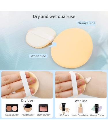 BEAKEY Latex-Free Powder Puff Set - 12 Makeup Puffs for Loose & Cosmetic Foundation (6 Black + 6 White) - Buy Online on GoSupps.com