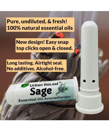 Urban ReLeaf Sage Essential Oil Inhalers Set of 2 - Pure White & Clary Sage | Alcohol-Free Made in USA Pocket Size Aromatherapy - Buy Online on GoSupps.com