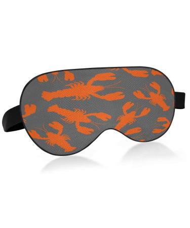 Sleep Mask Light Blocking Crayfish Pattern Seamless Eye Mask for Sleeping with Adjustable Strap Soft Lightweight Eye Cover Blindfold for Men Women Work Travel Naps
