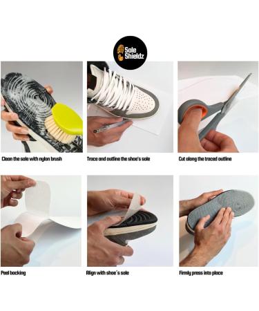 SoleShieldz Transparent Shoe Sole Protector - Large Size for Jordans Dunks & Sneakers | 4 Pcs Defender & Guard - Buy Online on GoSupps.com