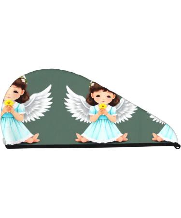 Buy Cute Angel Dry Hair Cap - Soft Super Absorbent & Elastic for Quick Drying Long Thick Hair | Ideal for Women & Girls - Buy Online on GoSupps.com
