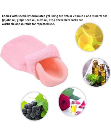 Moisturizing Gel Socks - 2 Pairs of Reusable Soft Socks with Essential Oil Treatment for Dry Skin Pink & Blue - Buy Online on GoSupps.com