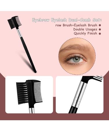 2Pcs Eyebrow Brush & Eyelash Comb Set - Ultimate Tool for Mascara Clumps Brow Grooming & Lash Separation - Black Eyebrow Makeup Brushes - Buy Online on GoSupps.com