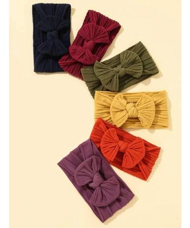 ROYAL ICON Baby Girl Headbands - Luxuriously Soft Bows for Little Princesses (Pattern 4 - Pack of 6) - Buy Online on GoSupps.com