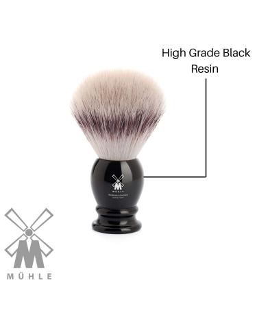 Mhle Classic Silvertip Badger Fiber Brush - Black Resin Handle | Luxury Men's Shave Accessory - Buy Online on GoSupps.com