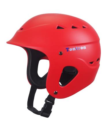 Tontron Sailonger Adult Whitewater Kayaking Rafting Paddling Watersports Helmet Medium Matte Warm Red
