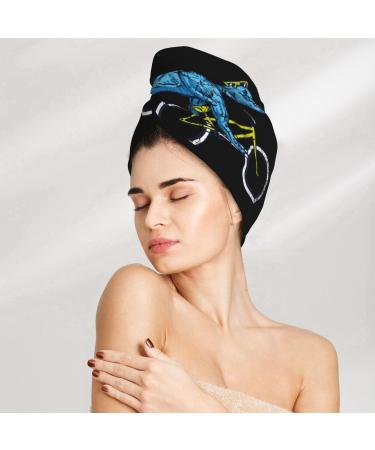 Fun Riding Dinosaur Microfiber Hair Towel | Soft Super Absorbent Quick Dry Wrap for Long Curly & Thick Hair | Coral Velvet | Ideal for Women - Buy Online on GoSupps.com