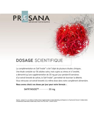 PRAESANA - Relaxation - Reduces the Impact of Stress - Food Supplement - 2 Tablets/day - 30 days program - Made in France - Buy Online on GoSupps.com