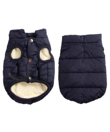 Dog jacket lined with fleece with 2 layers of Joydaog very warm for winter and cold weather extra soft windproof dog vest (S blue) small (1 Pack) - Buy Online on GoSupps.com