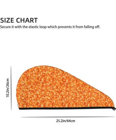 Hair Towel Wrap - Quick Drying Orange Glitter Turban & Button Design for Effortless Hair Drying - Buy Online on GoSupps.com