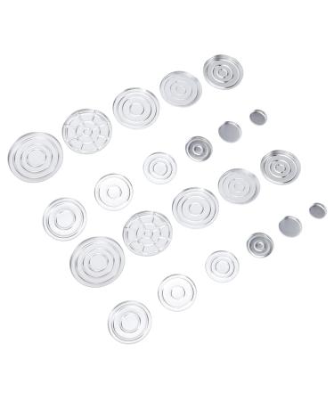 Lurrose metal clamps eyeshadow shell 22PCs empty metal pans tin eyelash shadow pans refillable container eyelid shadow blushing lipstick organizer for pallet metal stands