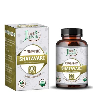 Organic Shatavari Tablets - A Dietary Supplements - 750 mg (Pack 90 Organic Tablets) | Rejuvenation for Vata and Pitta | Women's Health Supplement
