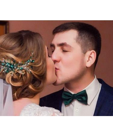 Bridal Teardrop Emerald Green Crystal Hair Comb - Wedding Accessory for Bride & Bridesmaids (Gold) - Buy Online on GoSupps.com