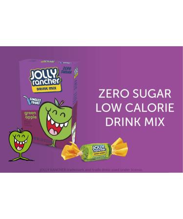 Jolly Rancher Green Apple Singles To Go Drink Mix - Pack of 12, 72 Servings - Sugar-Free Powdered Drink Mix - Buy Online on GoSupps.com