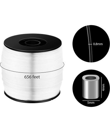 Strong Clear Invisible Hanging Wire Fishing Wire 0.8 mm up to 100 Lbs 656 Feet Fishing Line with 100 Pieces Aluminum Crimping Loop Sleeves Clear String Hanging Kit for Picture Frame Hanging Decoration - Buy Online on GoSupps.com