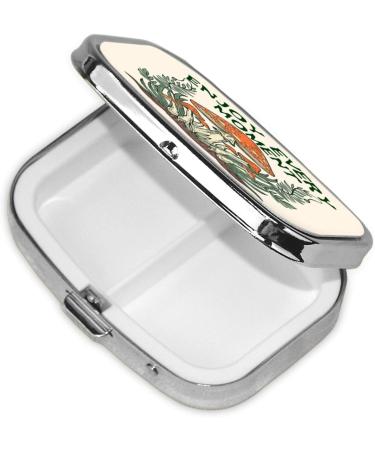 Magic Mushrooms Pill Box - 2 Compartment Mini Medicine Organizer | Portable Metal Storage for Vitamins & Medications - Buy Online on GoSupps.com