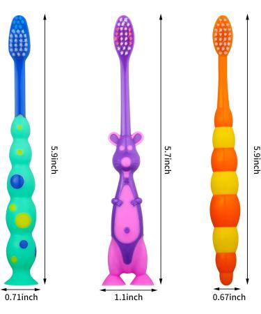 Hushee 48-Piece Toddler Toothbrush Set | Kids Manual Toothbrushes with Suction Cups & Covers | Soft Bristle Animal Toothbrushes for Sensitive Teeth - Buy Online on GoSupps.com