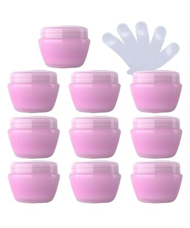 TIANZD 12 Pieces 20ml Empty Plastic Pink Cosmetic Jars with Screw Lid 20g Small Containers Storage Pot for Cosmetic Travel Homemade Cream Gel Lip Balm Salve + 6x Spatula Pink 20ml