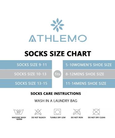 Athlemo Men's Bamboo Diabetic Socks 9-11 White (6 Pairs) | Loose Fit Circulation Crew, Seamless, Breathable & Odor-Free - Buy Online on GoSupps.com