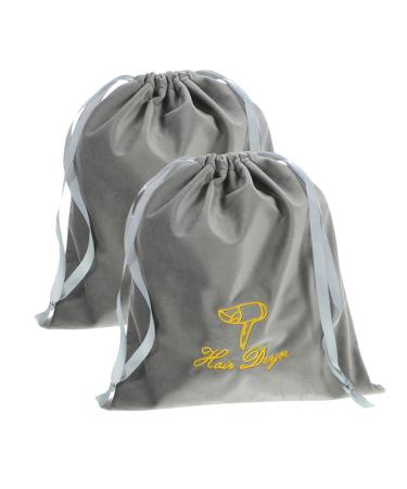 Healeved 2pcs Hair Dryer Storage Bag Hair Dryer Drawstring Bags Blow Dryer Pouch Storage Bag for Hair Dryer Blow Dryer Bag Travel Hair Dryer Bag Drawstring Storage Bag Hair Dryer Travel Bag 35.00X30.00X0.50CM Grey