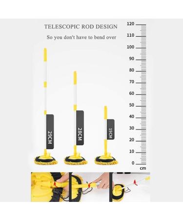 Mop Rotating Mop Microfibre Outdoor Mop Washing Brush for Office Cleaning Household Cleaning Window Cleaning Yellow Vision Smooth Sailing - Buy Online on GoSupps.com