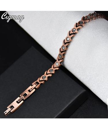 Cigmag Lymphatic Drainage Copper for Women - Ultra Strength Magnet, 99% Pure Copper, Adjustable Tool - Gift Box - Fishtail Design - Buy Online on GoSupps.com
