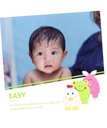 Beaupretty 3pcs Exfoliating Bath Mitt Gloves - Cartoon Body Wash Mittens for Kids | Polyester Bathing Sponge Clean Supplies - International Shipping - Buy Online on GoSupps.com