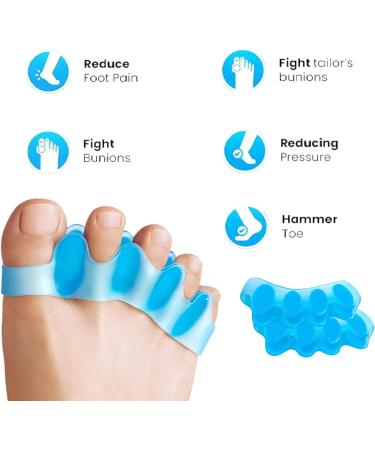 Sovio U Shaped Toe Straightener for Bent Toes + Hammer Toe Support (1PC) + Toe Separators (2PC) - Toe Straighteners for Broken Toes - Buy Online on GoSupps.com