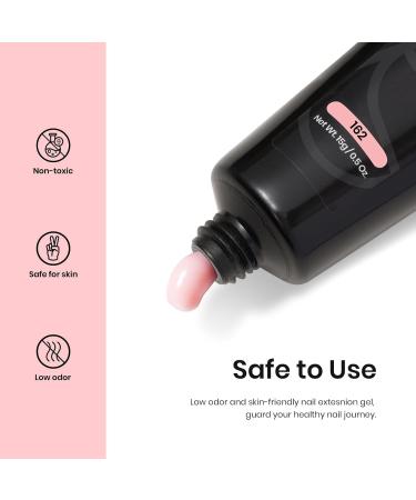 Beetles Poly Nail Extension Gel Kit - 6 Colors Quick Building Nail Enhancement DIY Nail Art Manicure Gift - Clear Pink Nude Grey Glitter - Buy Online on GoSupps.com