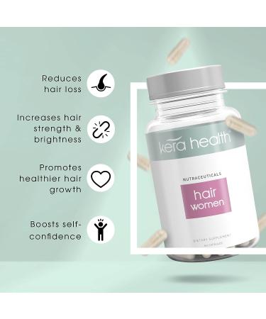 KeraHealth Women's Hair Growth Supplement with Zinc, Keratin, Biotin - 60 Capsules, Gluten-Free - Buy Online on GoSupps.com