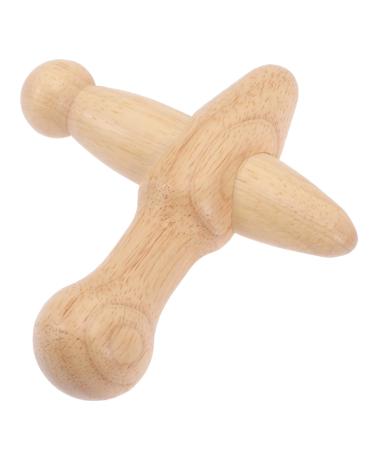Beavorty foot massage device massage tab made of wood reflex zone massage tools point Self-massage hook tube Face massager made of wood manual massage bars scroll wheel wooden shoulder