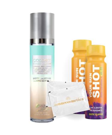 Devoted Creations Devoted Creations - Coconut Color Cream + 2 Your Sun Shots + 2 Refreshing Wipes