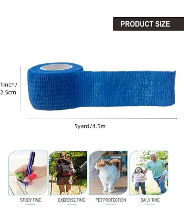 Anampion Self-Adhesive Bandage - 12 Rolls (2.5cm x 4.5m) - Elastic Fixing Bandage for Sports & Vet Wrap (Black) - International Shipping Available - Buy Online on GoSupps.com