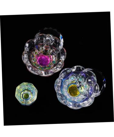 Healeved Nail Art Crystal Cup Nail Manicure Tools Professional Nail Dish Dappen Dish Glass Clear Cup Nail Liquid Cup Colored Glass Stained Glass Diamond Decor Glass Mixing Dish Powder Major - Buy Online on GoSupps.com